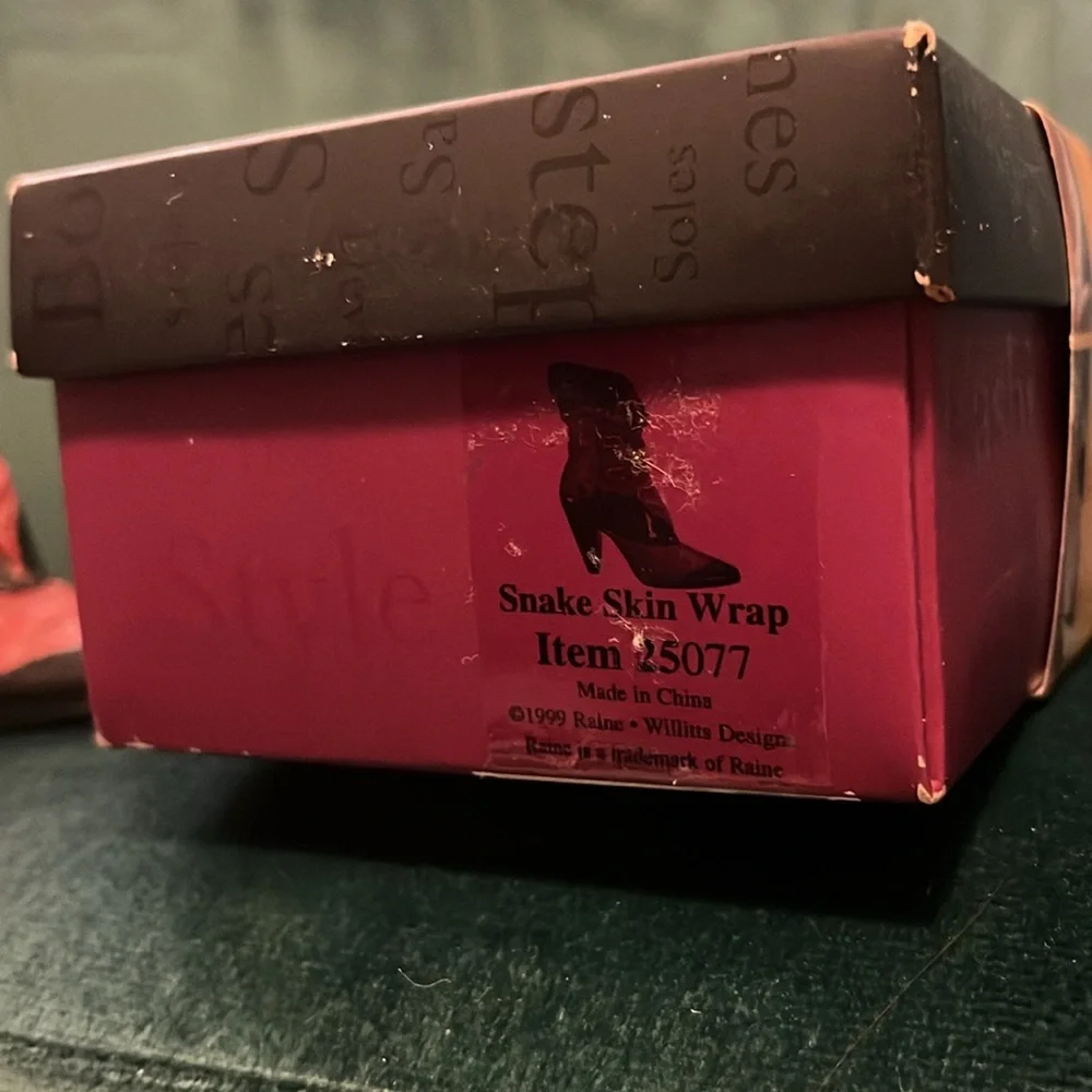 Just The Right Shoe Snake Skin Wrap Boot w/Box and Certificate of Authenticity